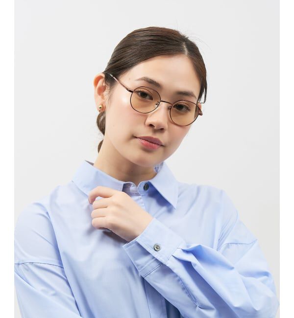  「【WEB限定】SUNCUTGlasses/UV100%CUT ボストン型 サングラス | カラーレンズ メタル 紫外線対策 UVカット」|サングラス|薄ブラウン