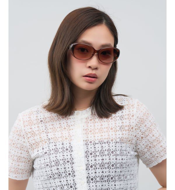  「TREND SUNGLASSES ウェリントン型 サングラス | 」|サングラス|薄ブラウン1