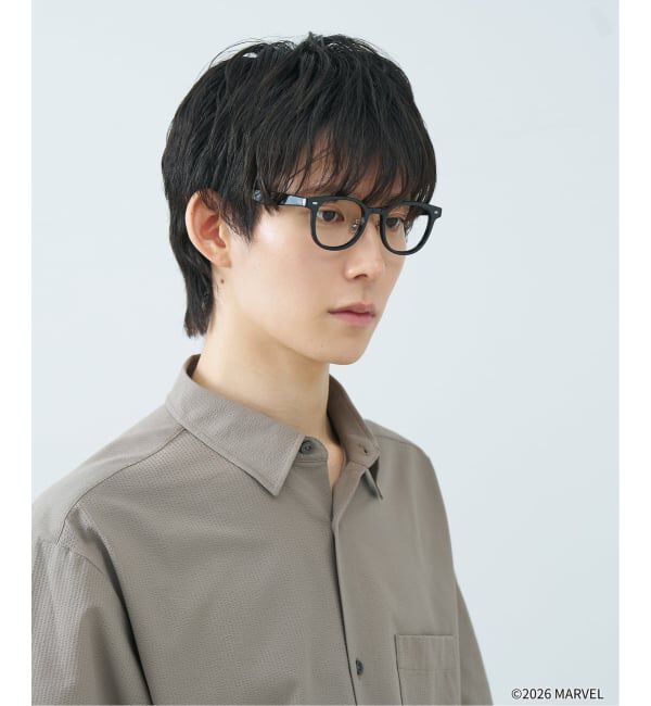  「Zoff MARVEL COLLECTION ボストン型 メガネ | 軽量 太縁 黒縁 伊達メガネ ユニセックス レンズ交換券付」|メガネ|