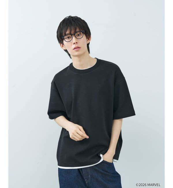  「Zoff MARVEL COLLECTION ボストン型 メガネ | 軽量 太縁 黒縁 伊達メガネ ユニセックス レンズ交換券付」|メガネ|