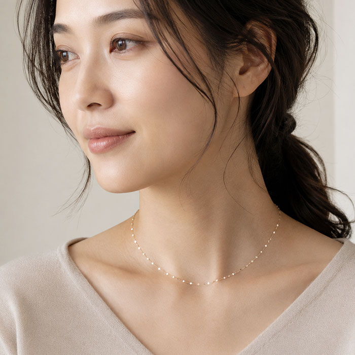 BACKYARD FAMILY「金 ネックレス 10金 通販 日本製 ネックレスチェーン チェーンネックレス 10K 長さ40cm」|その他|