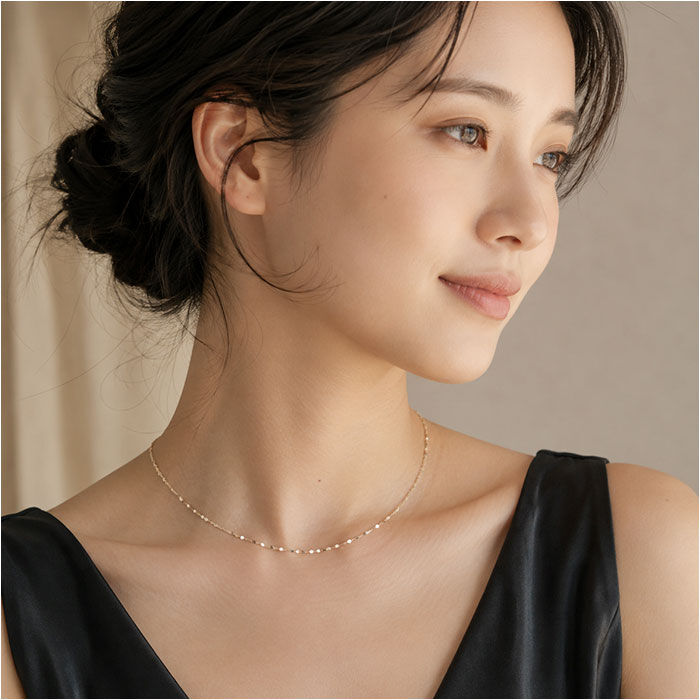 BACKYARD FAMILY「金 ネックレス 10金 通販 日本製 ネックレスチェーン チェーンネックレス 10K 長さ40cm」|その他|