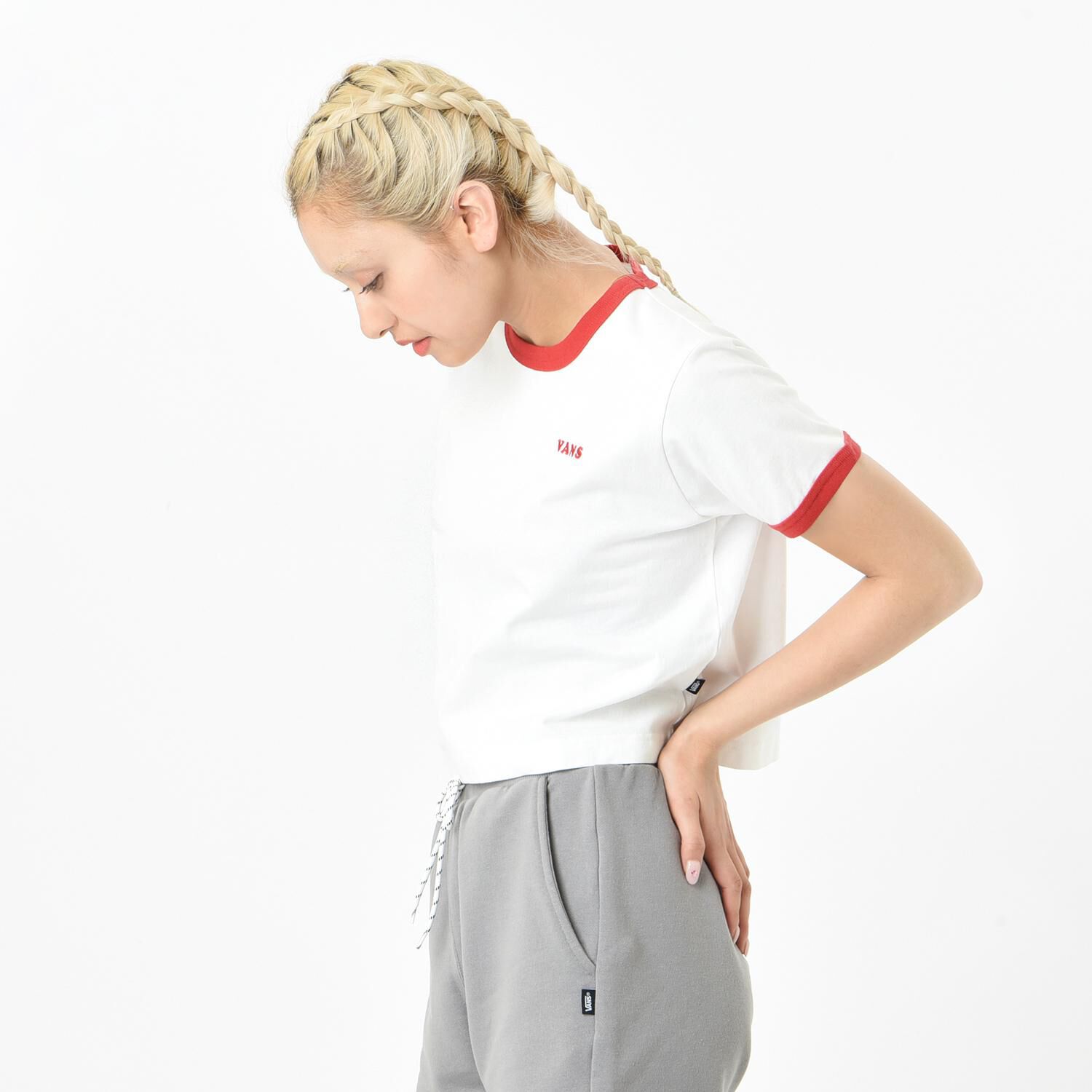 VANS「【VANSｱﾊﾟﾚﾙ(WJ)】W VANS Logo Ringer TEE」|Tシャツ・カットソー|
