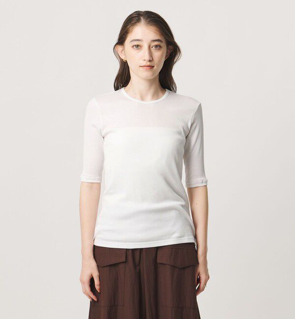 UNITED ARROWS「コットン テレコ 5分袖 カットソー」|Tシャツ・カットソー|
