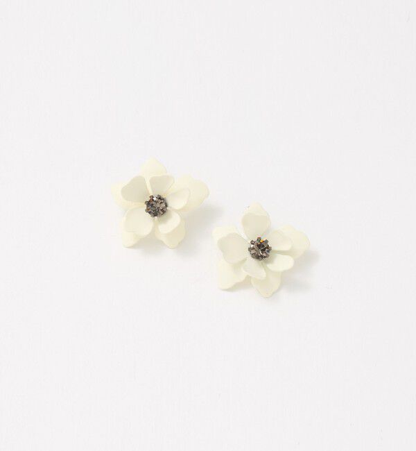 UNITED ARROWS「カラー フラワー ピアス」|ピアス|WHITE