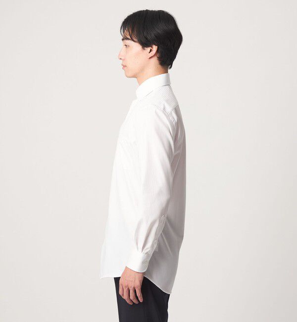 UNITED ARROWS green label relaxing「コットン シャドウストライプ クレリック ワイドカラー ドレスシャツ -イージーアイロン-」|シャツ・ブラウス|