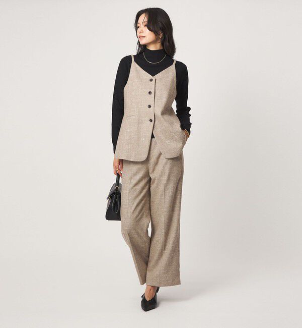 UNITED ARROWS green label relaxing「［size SHORT/TALLあり］スラブ ワイド ストレート パンツ」|スラックス|