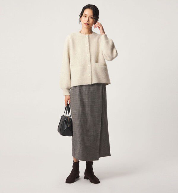 UNITED ARROWS green label relaxing「［size SHORTあり］FOXブレンド セッケツ ノーカラー カーディガン」|カーディガン|
