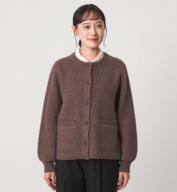 UNITED ARROWS green label relaxing「［size SHORTあり］FOXブレンド セッケツ ノーカラー カーディガン」|カーディガン|