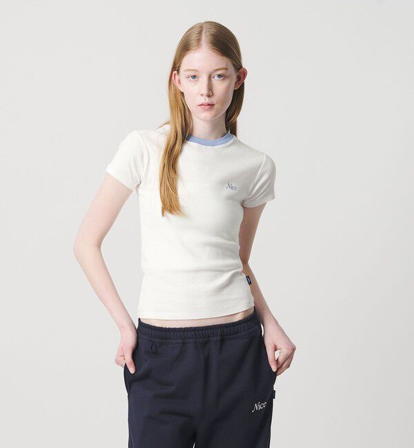 NICE WEATHER「＜NICE WEATHER＞ロゴ フィットTシャツ」|Tシャツ・カットソー|