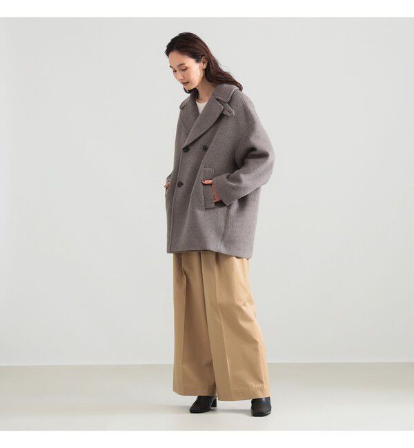 BEAMS SELECTION for WOMEN「TICCA / ウール ピーコート」|ブルゾン・スタジャン|MOCHA