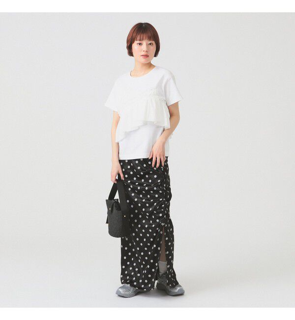 Ray BEAMS 「アシメ ギャザー フリル Tシャツ」|Tシャツ・カットソー|