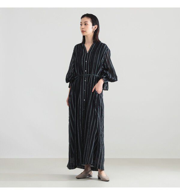 BEAMS SELECTION for WOMEN「ne Quittez pas / コットンボイル ストライプ ピンタック ワンピース」|ワンピース|