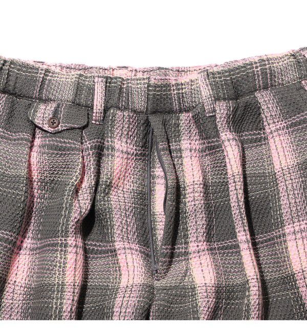 BEAMS PLUS「2 Pleats Relax Trousers Waffle Plaid」|チノ|