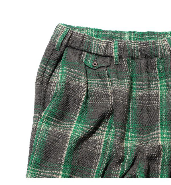 BEAMS PLUS「2 Pleats Relax Trousers Waffle Plaid」|チノ|