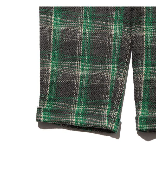 BEAMS PLUS「2 Pleats Relax Trousers Waffle Plaid」|チノ|