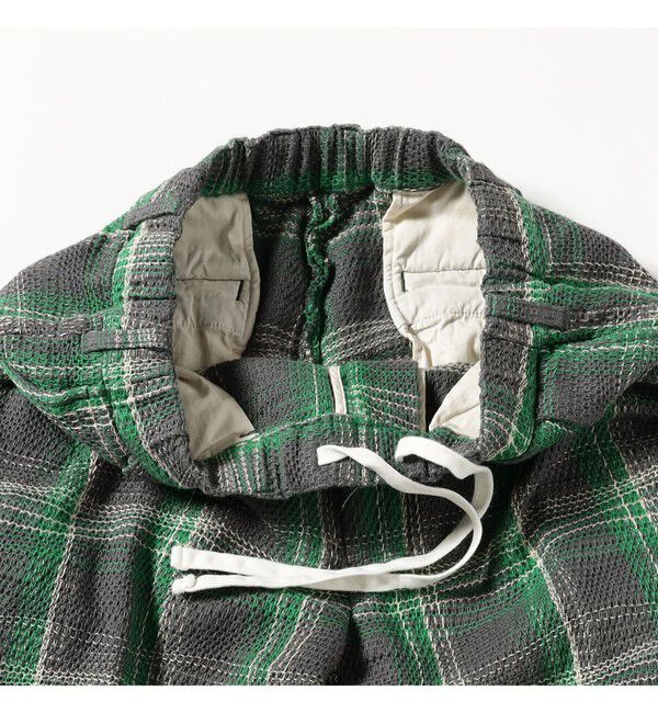 BEAMS PLUS「2 Pleats Relax Trousers Waffle Plaid」|チノ|