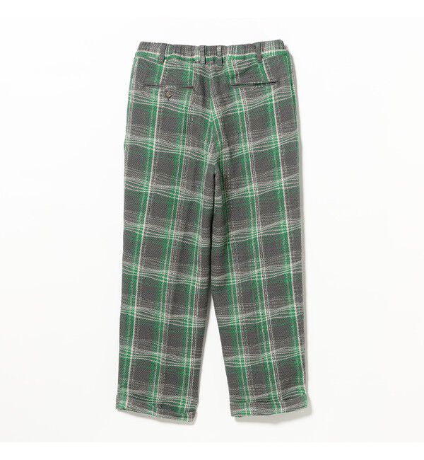 BEAMS PLUS「2 Pleats Relax Trousers Waffle Plaid」|チノ|