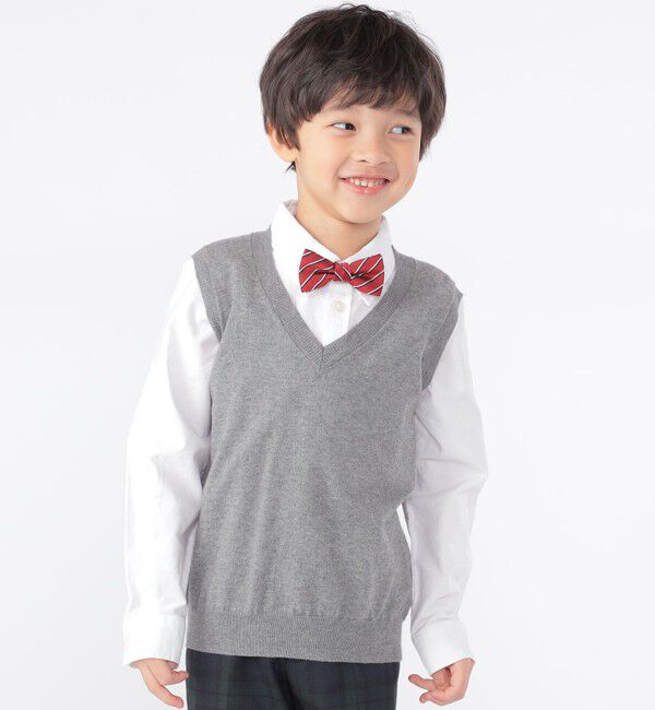 SHIPS KIDS「SHIPS KIDS:100～130cm / 14GG Vネック ベスト」|ベスト・ジレ|