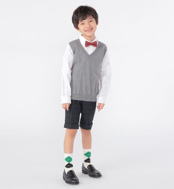 SHIPS KIDS「SHIPS KIDS:100～130cm / 14GG Vネック ベスト」|ベスト・ジレ|