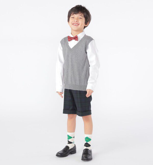 SHIPS KIDS「SHIPS KIDS:100～130cm / 14GG Vネック ベスト」|ベスト・ジレ|