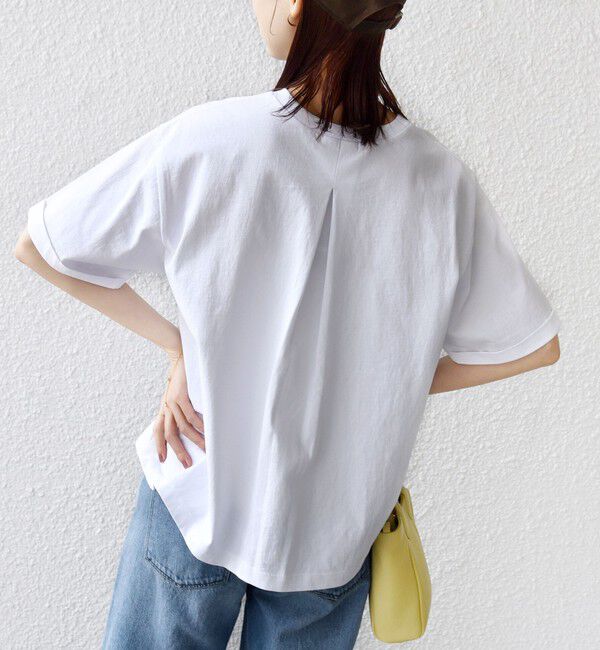 SHIPS for women「【WEB限定】バック タック ショート スリーブ ロゴ プリント TEE」|Tシャツ・カットソー|