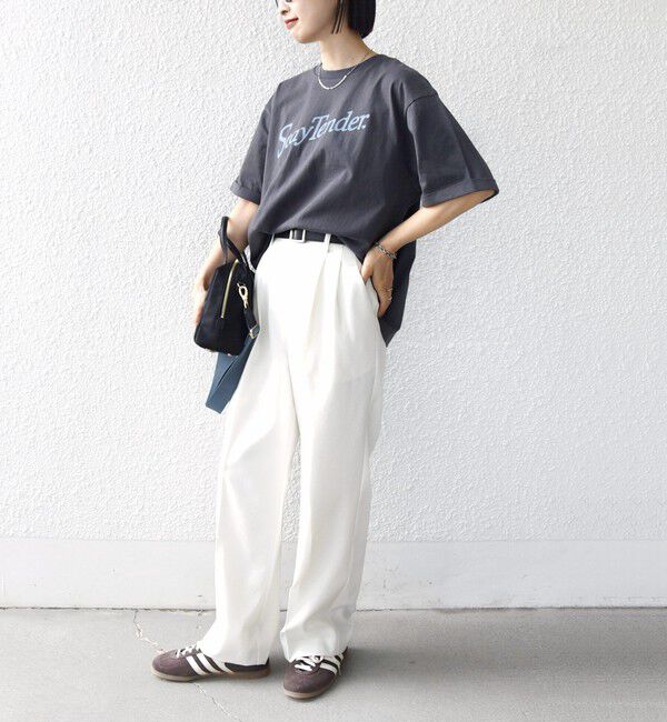 SHIPS for women「【WEB限定】バック タック ショート スリーブ ロゴ プリント TEE」|Tシャツ・カットソー|