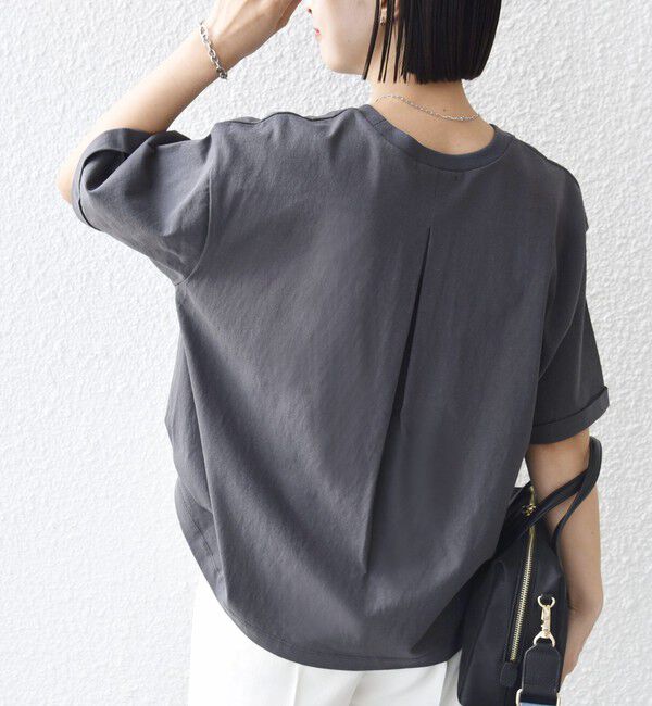 SHIPS for women「【WEB限定】バック タック ショート スリーブ ロゴ プリント TEE」|Tシャツ・カットソー|