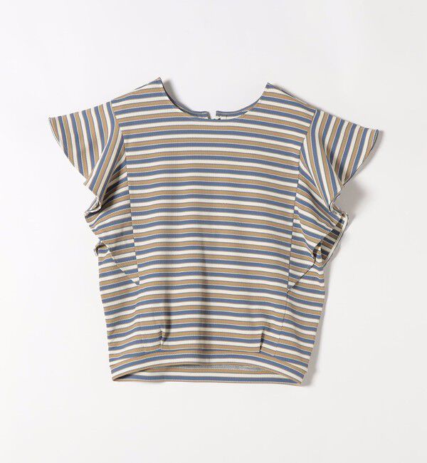 quaranciel「quaranciel:〈洗濯機可能〉マルチボーダー ラッフル コクーン プルオーバー」|Tシャツ・カットソー|