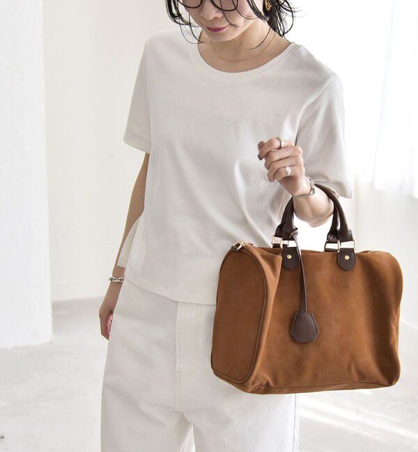 quaranciel「quaranciel:〈接触冷感/汗染み防止加工/洗濯機可能〉ベーシック コンパクト TEE」|Tシャツ・カットソー|
