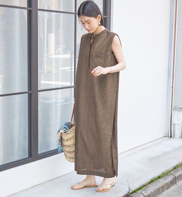 SHIPS for women「〈接触冷感/UVカット/吸水速乾/洗濯機可能〉SUUSUU タック スリーブ ワンピース」|ワンピース|