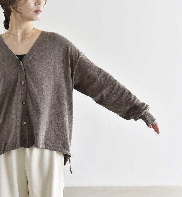 quaranciel「〈手洗い可能〉カシミヤ ミックス Vネック ドロスト カーディガン」|カーディガン|
