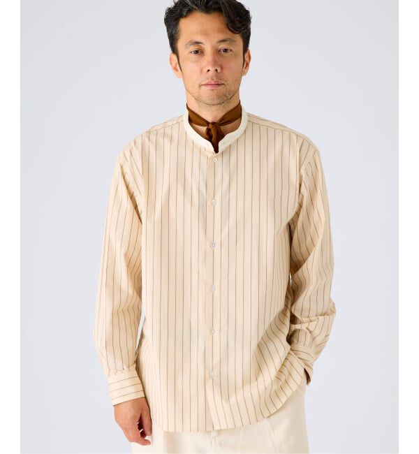 EDIFICE「ALBINI クレリック バンド カラー シャツ」|シャツ・ブラウス|
