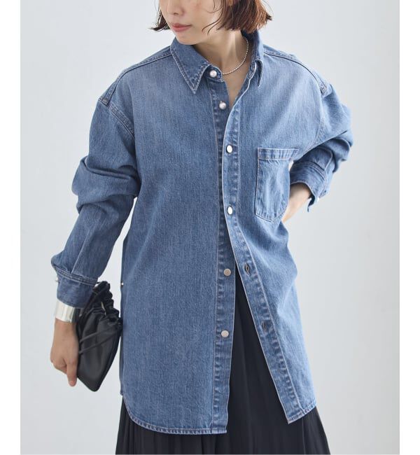 journal standard L'essage「パールボタンデニムシャツ」|シャツ・ブラウス|