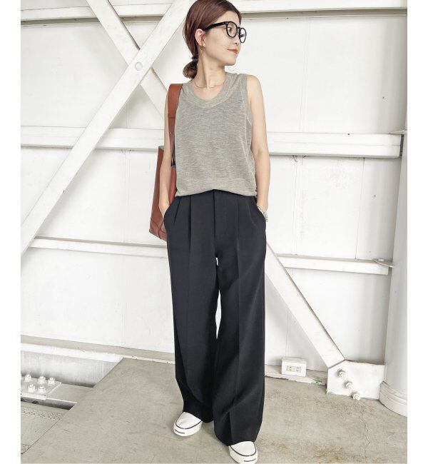 Spick and Span「≪追加≫ダブルクロスツータックパンツ」|スラックス|