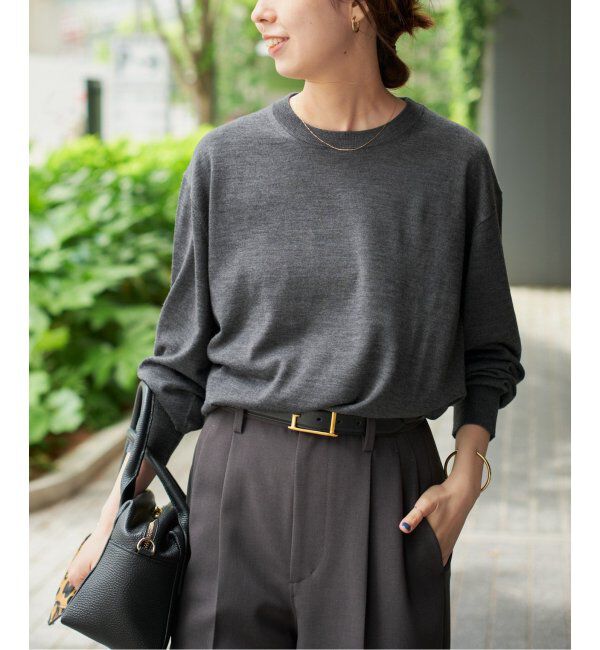 Spick and Span「《手洗い可 / 追加》18G クルーネックプルオーバー」|ニット・セーター|
