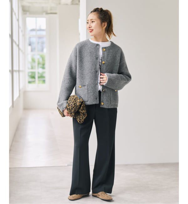 Spick and Span「ダブルクロス1タックパンツ」|スラックス|