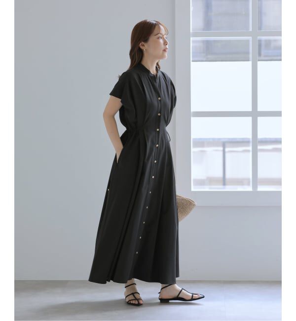  「【洗える】フレンチタックシャツワンピース」|ワンピース|