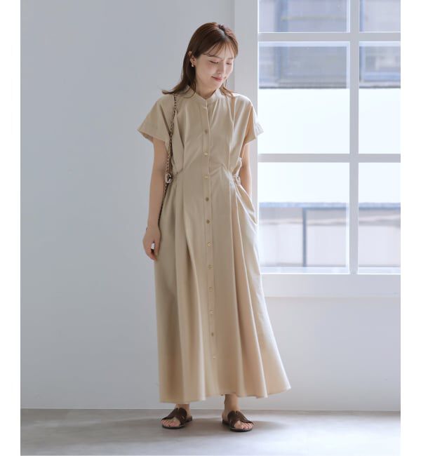  「【洗える】フレンチタックシャツワンピース」|ワンピース|