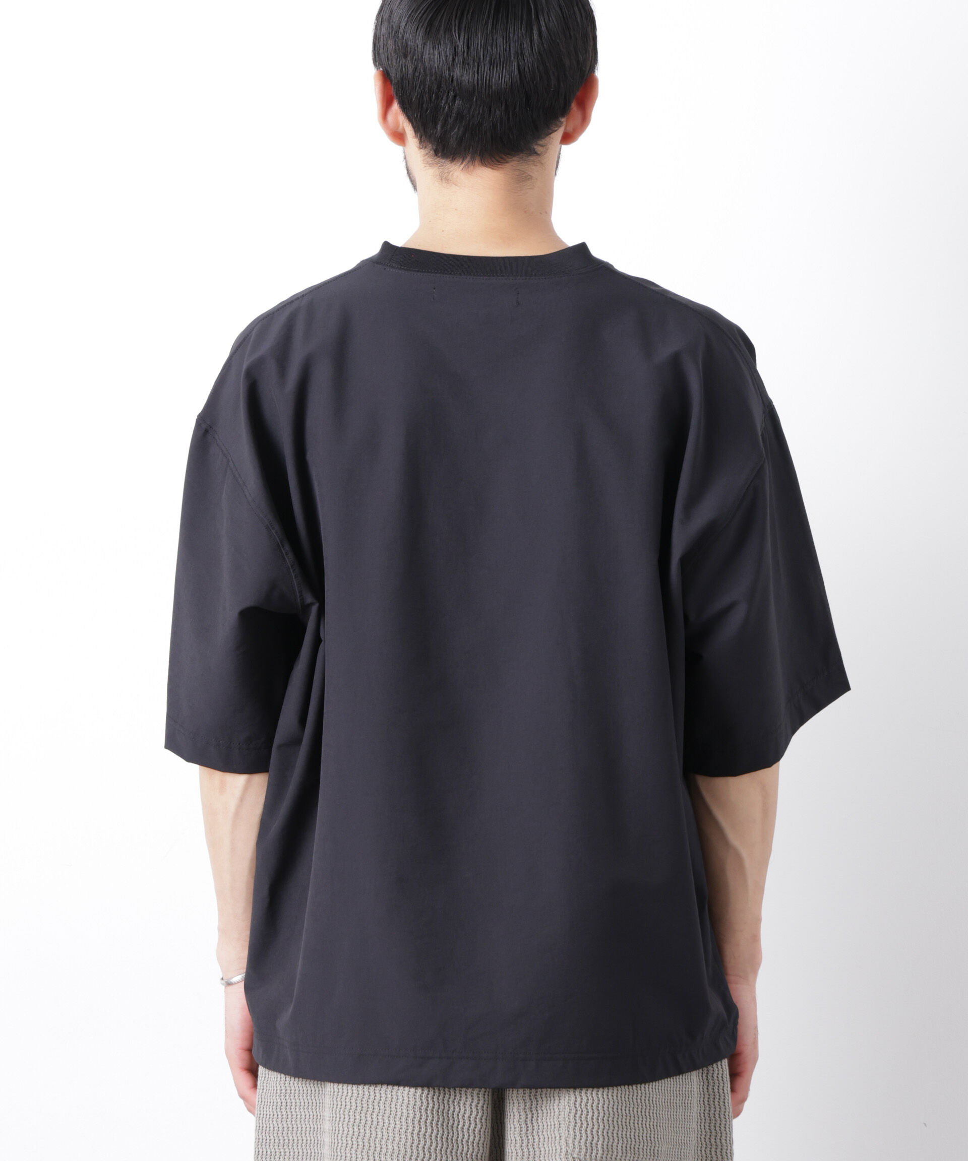 NANO universe「ストレッチワイドプルオーバー Tシャツ半袖（セットアップ可）」|Tシャツ・カットソー|