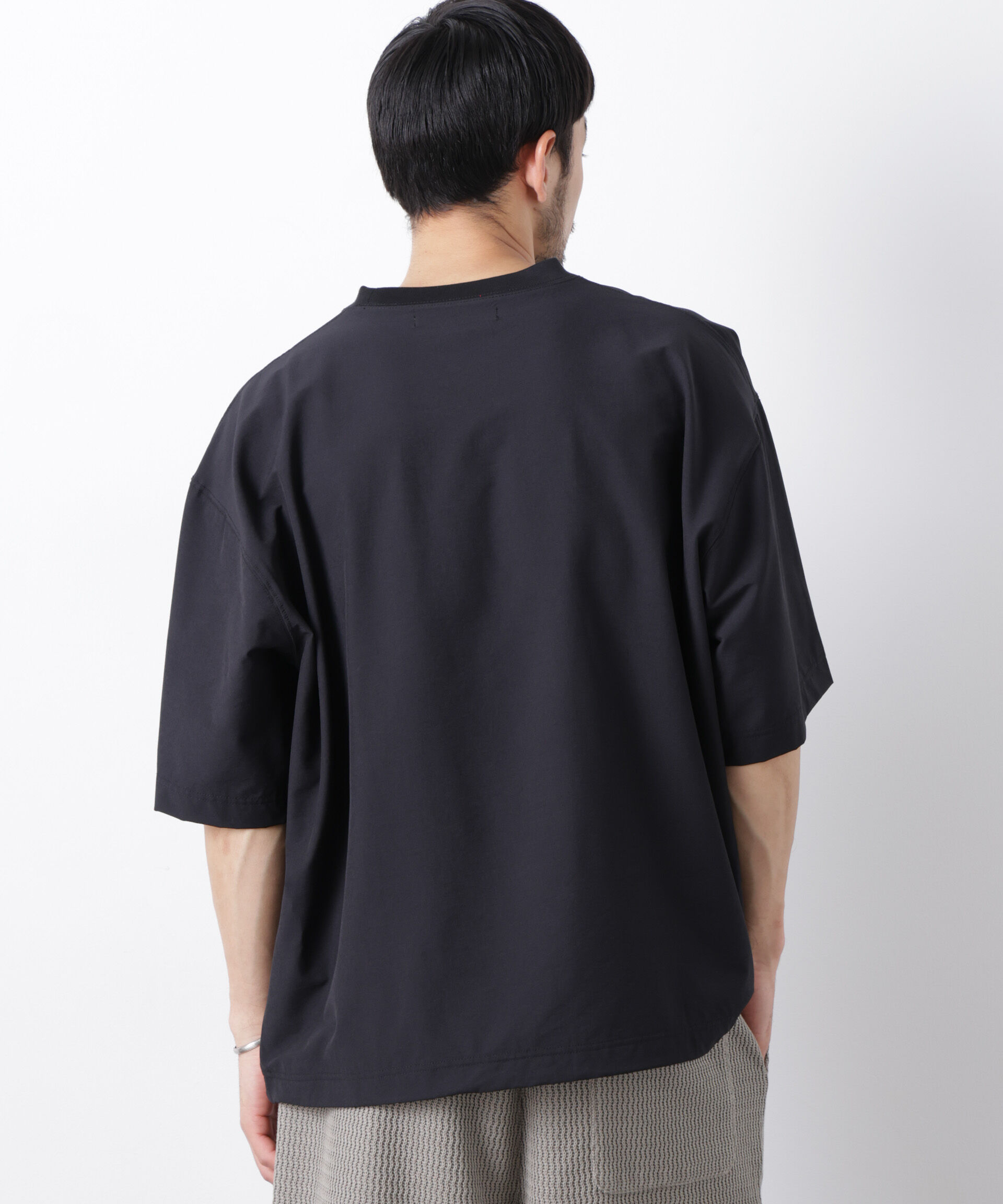 NANO universe「ストレッチワイドプルオーバー Tシャツ半袖（セットアップ可）」|Tシャツ・カットソー|