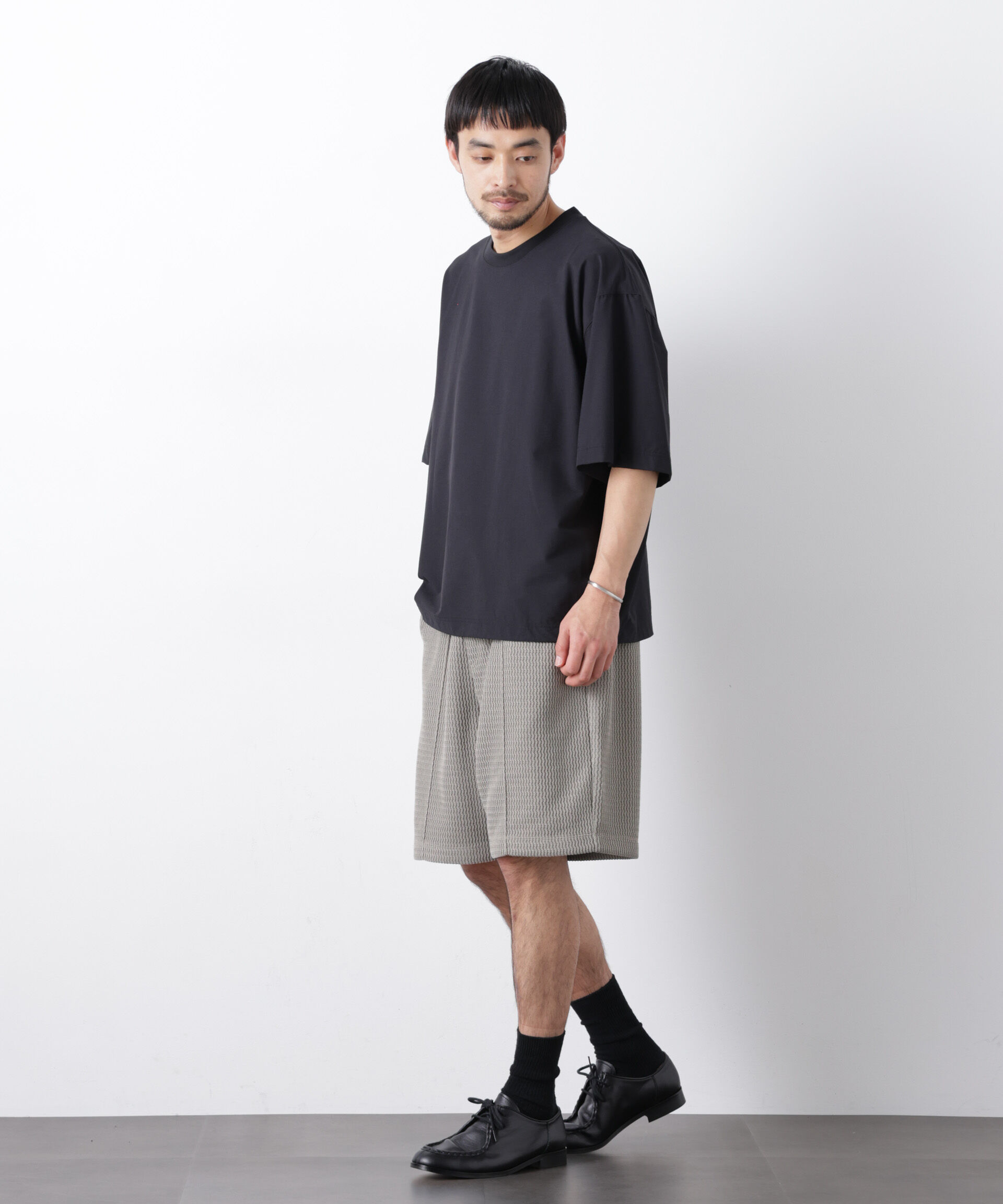 NANO universe「ストレッチワイドプルオーバー Tシャツ半袖（セットアップ可）」|Tシャツ・カットソー|