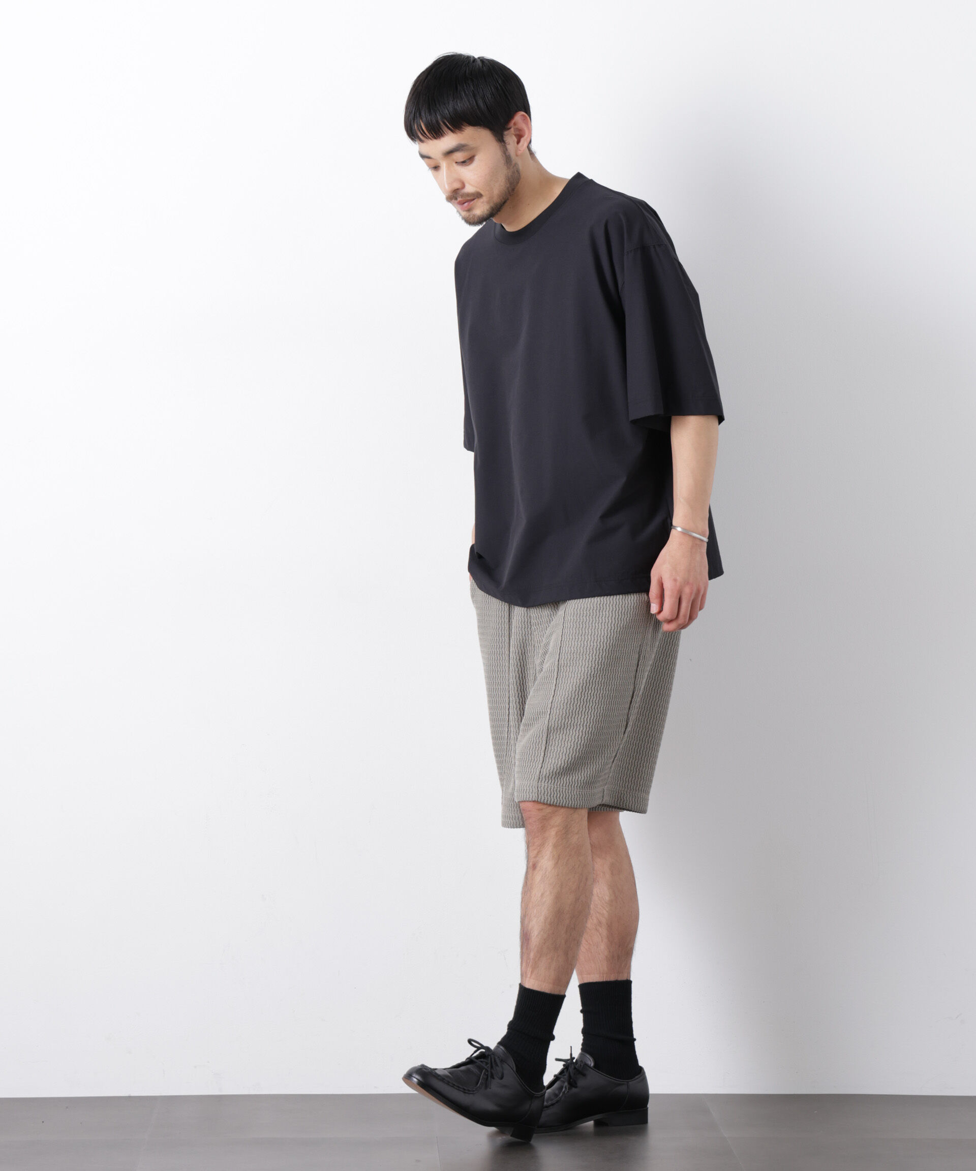 NANO universe「ストレッチワイドプルオーバー Tシャツ半袖（セットアップ可）」|Tシャツ・カットソー|