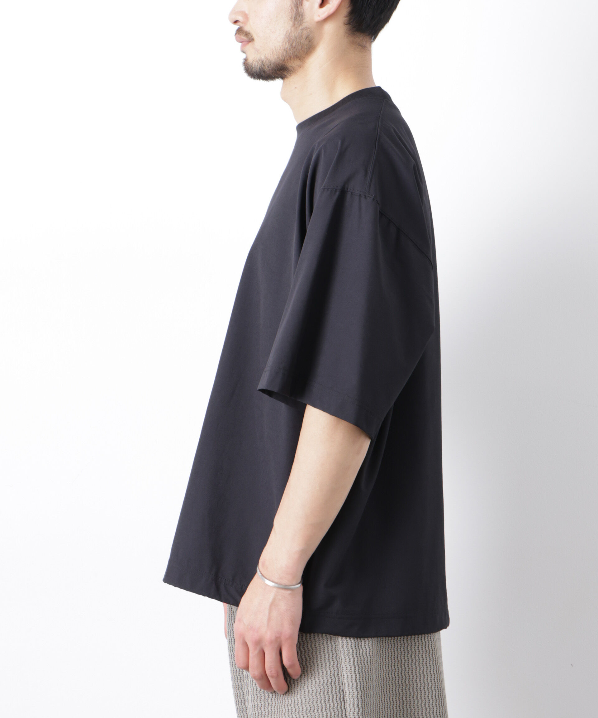 NANO universe「ストレッチワイドプルオーバー Tシャツ半袖（セットアップ可）」|Tシャツ・カットソー|