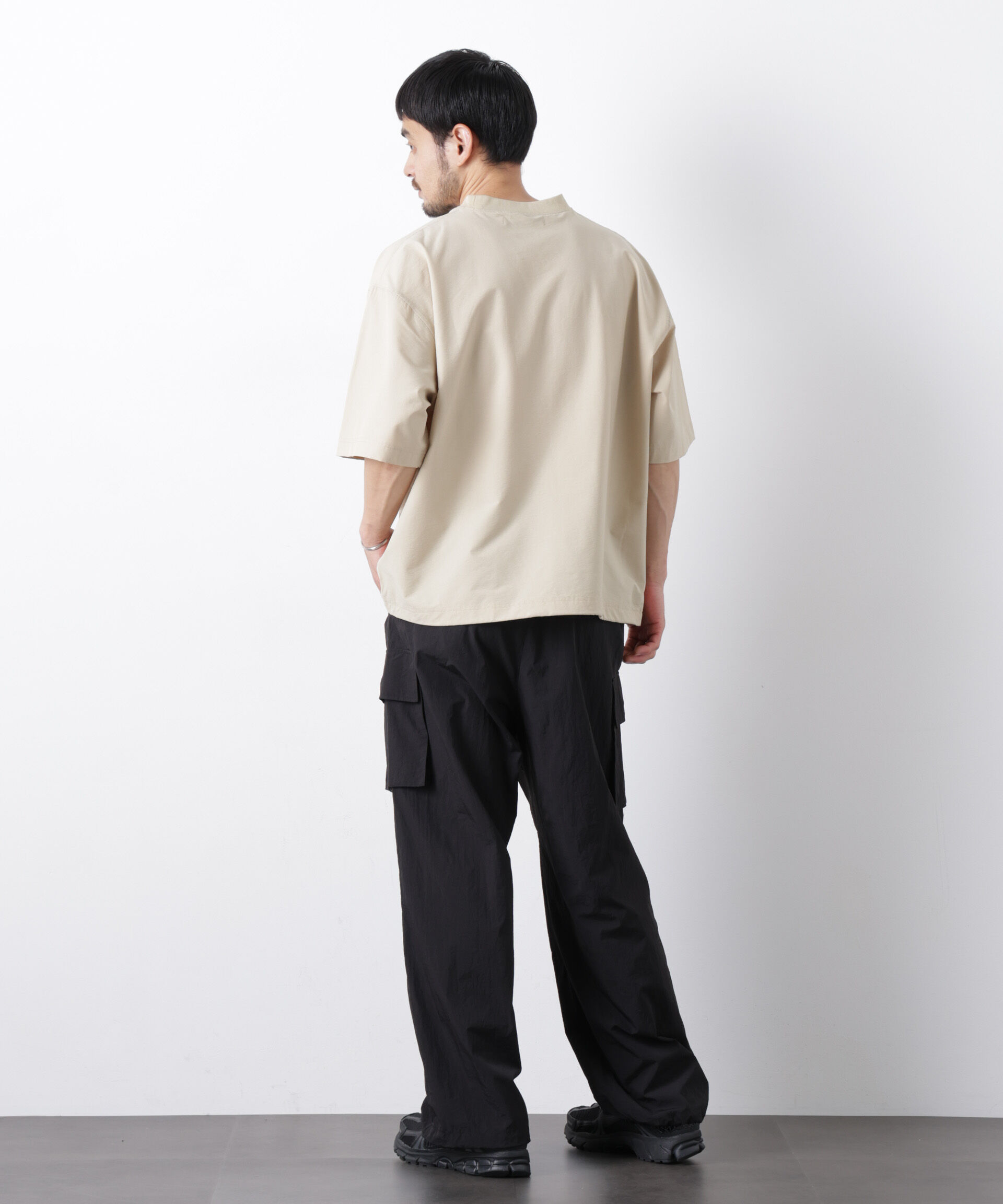 NANO universe「ストレッチワイドプルオーバー Tシャツ半袖（セットアップ可）」|Tシャツ・カットソー|