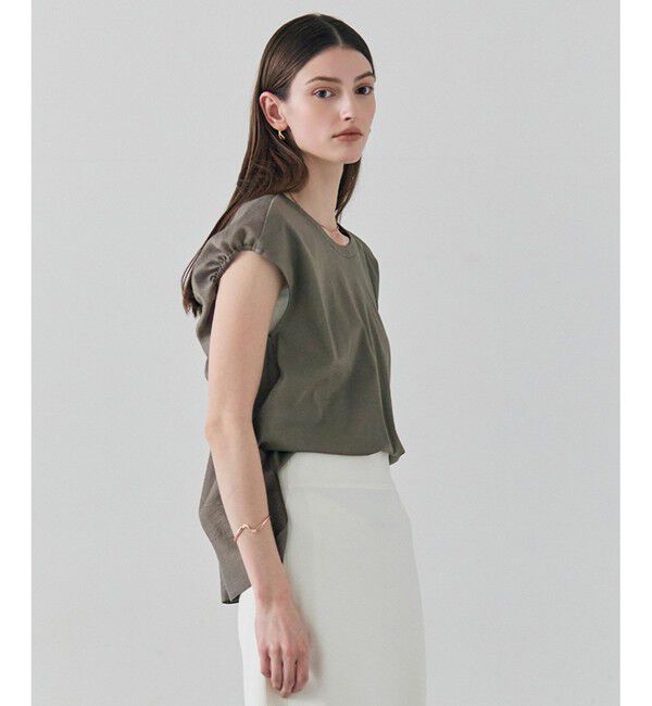 BEIGE,「ZEOLITE / バックツイスト コンビトップス」|Tシャツ・カットソー|Taupe