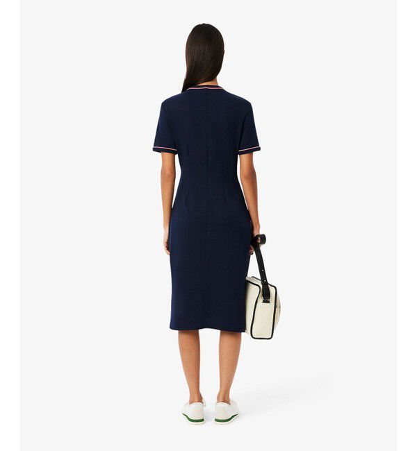 LACOSTE「配色ラインドリブTシャツドレス ワンピース」|ワンピース|