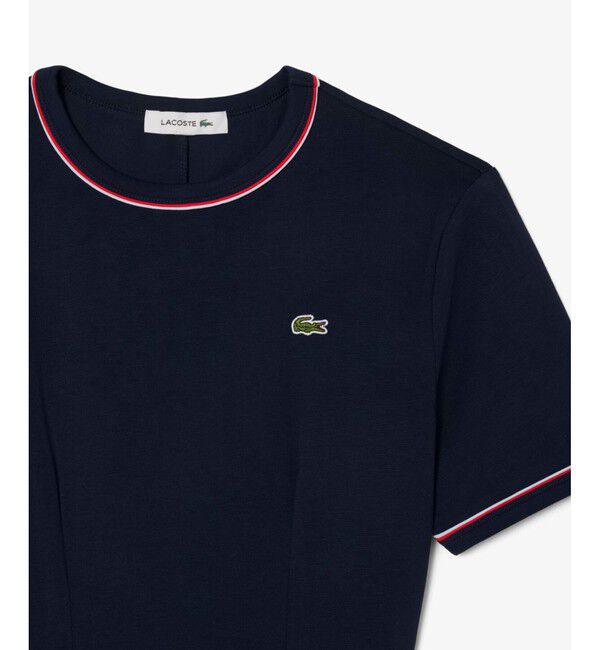 LACOSTE「配色ラインドリブTシャツドレス ワンピース」|ワンピース|