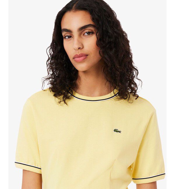 LACOSTE「配色ラインドリブTシャツドレス ワンピース」|ワンピース|