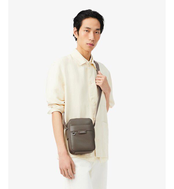 LACOSTE「オシアン レザーサッチェルバッグ」|ショルダー・メッセンジャー|